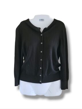 GAP | Classic Black Button-Front Cardigan Sweater (SIZE S)